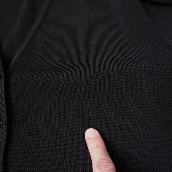 VTG Black Crocheted Bell Sleeve Button Top Cardigan 90s Witchy Whimsigoth Sz L - Picture 7 of 9